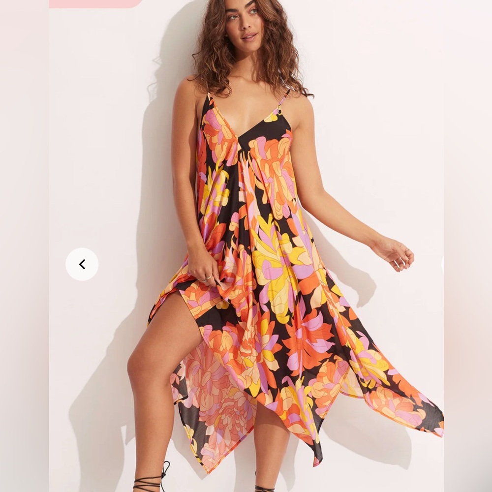 SEAFOLLY AUSTRALIA Palm Springs Scarf Dress - Black